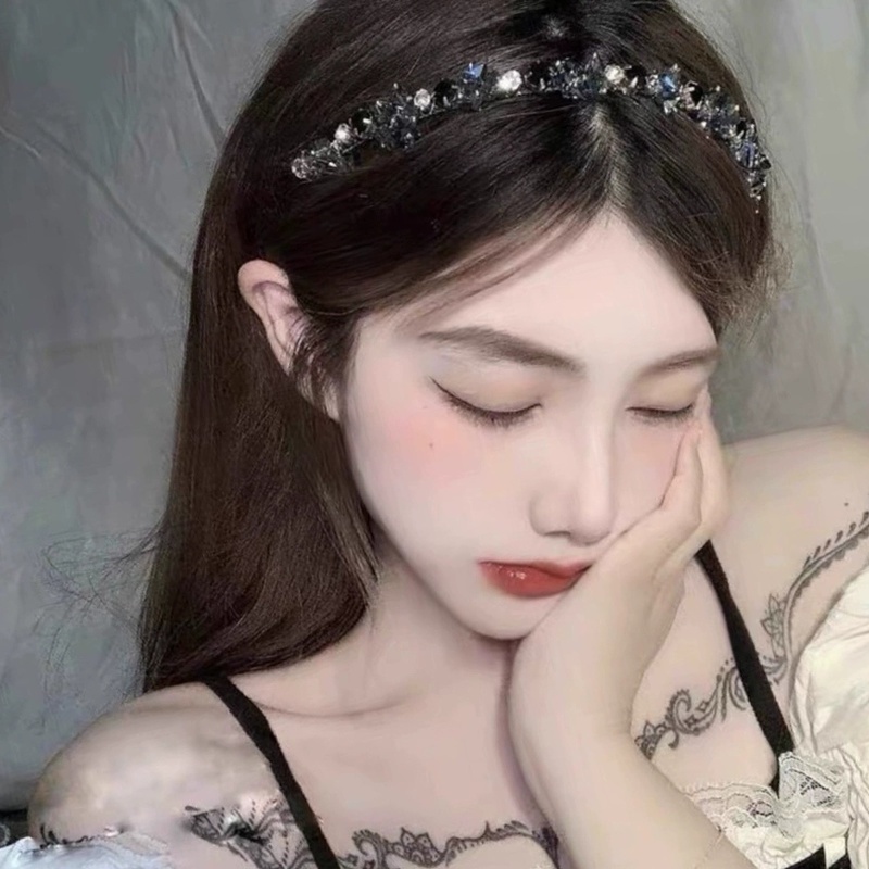 Băng Đô Cài Tóc Đính Đá Phong Cách Retro Hàn Quốc