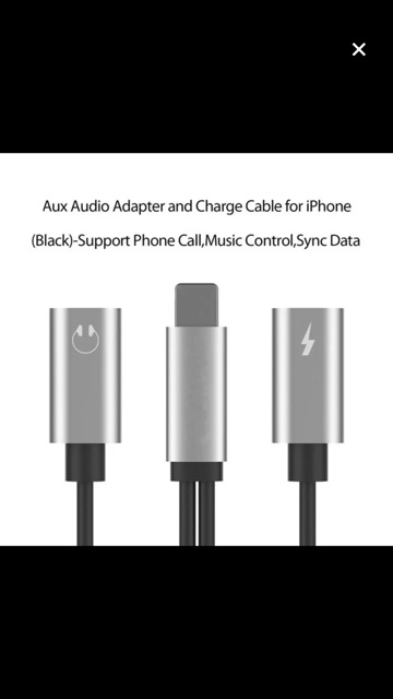 Jack Chia Cổng Lightning 1 Cổng sạc Và 1 Cổng Tai nghe (vừa sạc vừa dùng tai nghe)