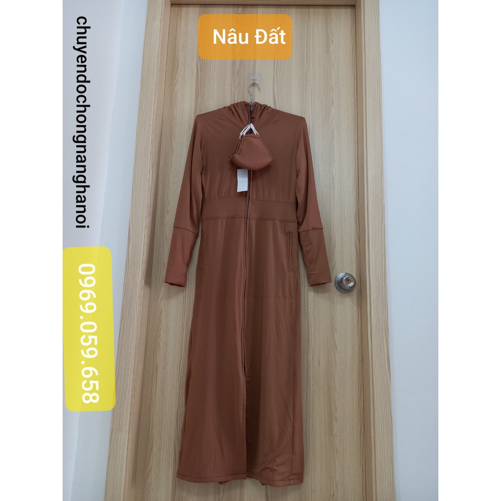 Áo chống nắng 2 lớp toàn thân dáng dài Cotton thông hơi chống tia UV, bụi Nano cao cấp | BigBuy360 - bigbuy360.vn