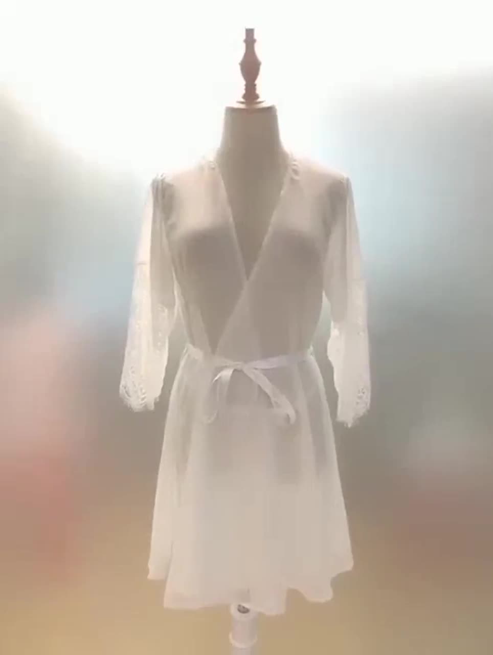 Áo choàng Kimono tay pha ren xuyên thấu gợi cảm sang trọng MS5224 | BigBuy360 - bigbuy360.vn