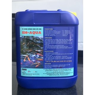 Chế Phẩm Vi Sinh Xử Lý Nước Hồ Cá Koi – Men EM AQUA cá Koi Cân Bằng Hệ Sinh Thái Trong Hồ Cá, Làm Sạch Nước (Can 5 lít)