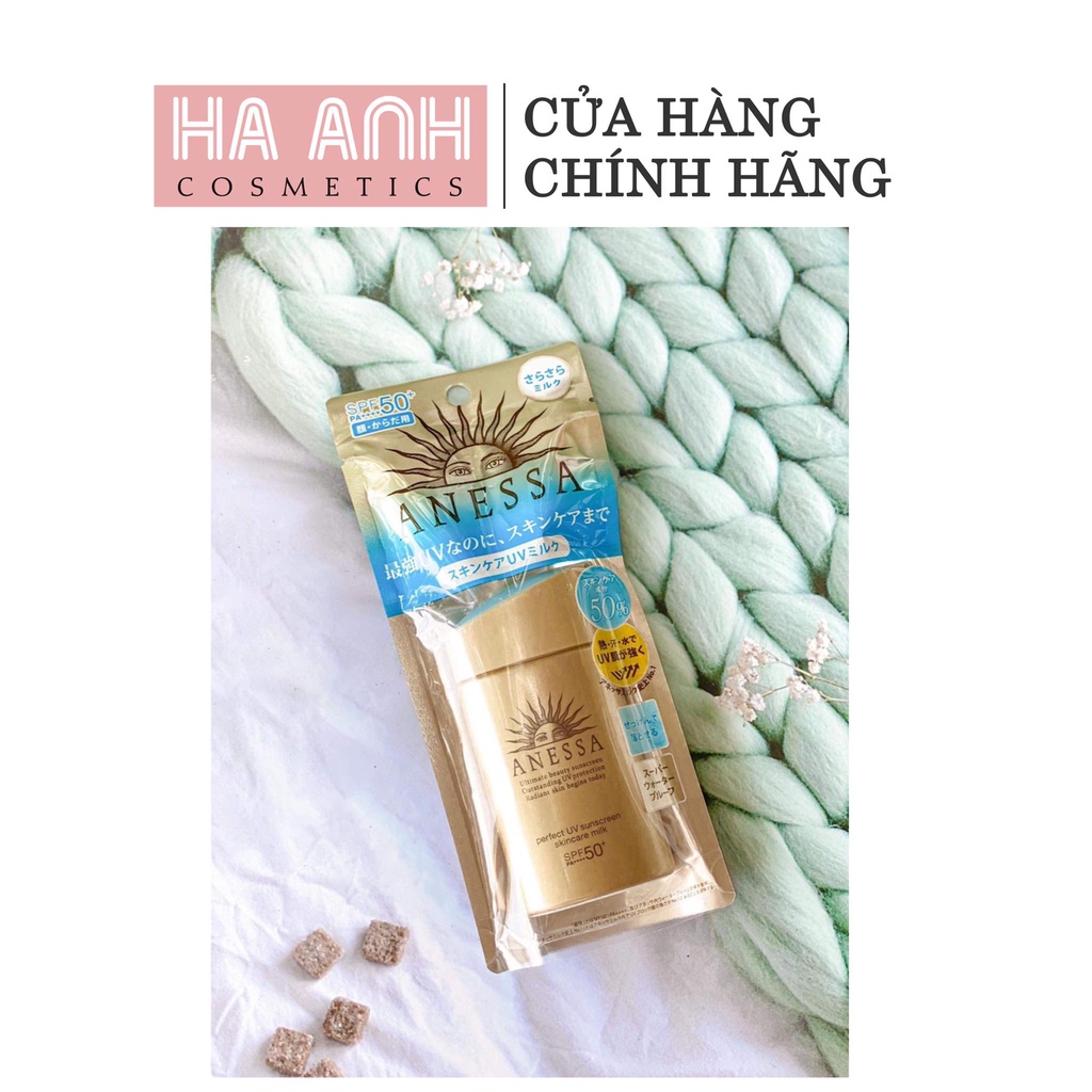 Kem Chống Nắng Dạng Sữa Anessa Perfect UV Sunscreen Skincare Milk SPF50+/PA++++ 60ml