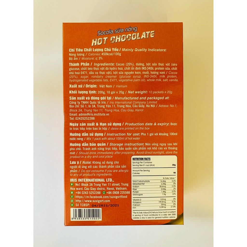 Socola Sữa nóng