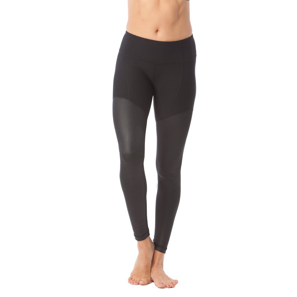 Quần legging phối nhũ giả da tập gym yoga 90 Degree