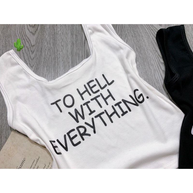 Áo ba lỗ cổ vuông hai dây bản to dáng croptop  siêu hót