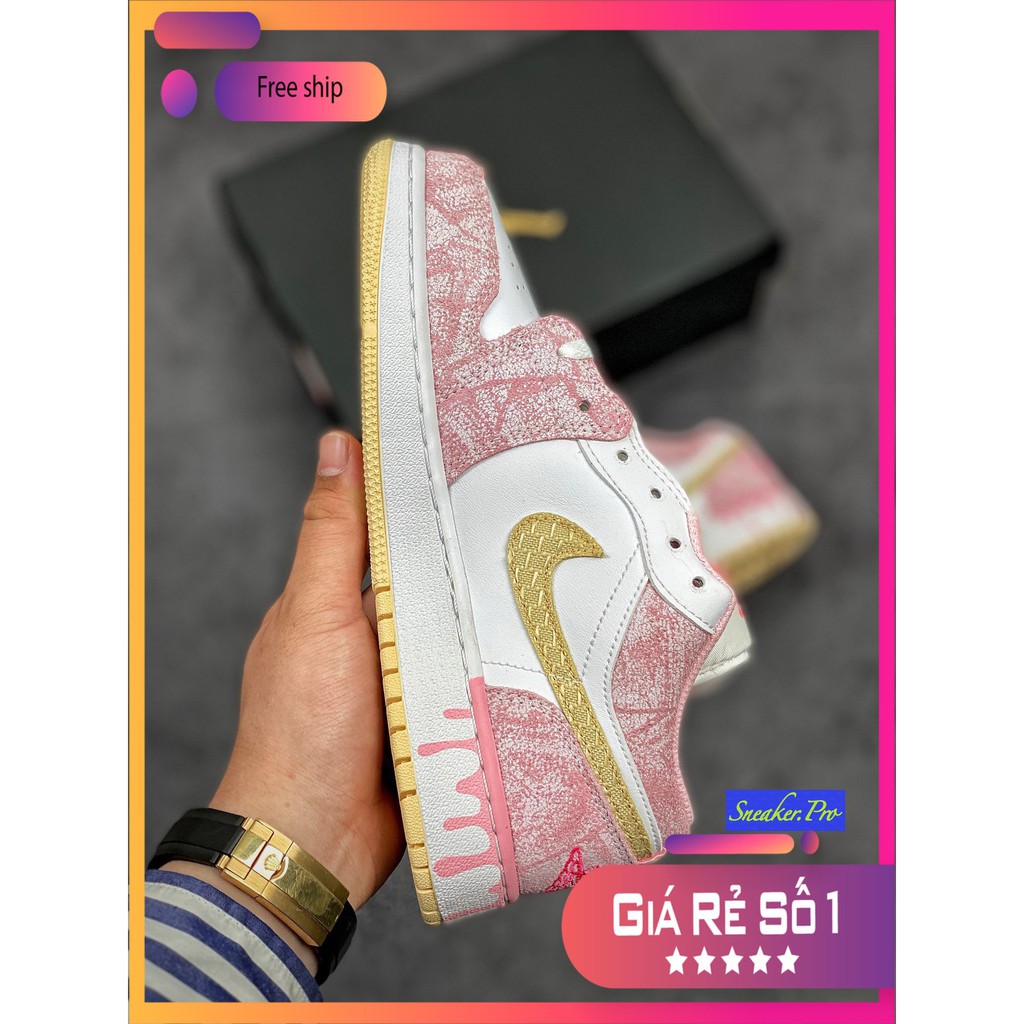 (FULL BOX + QUÀ TẶNG) Giày thể thao AIR Jordan 1 Low Paint Drip (GS) cổ thấp siêu đẹp dành cho nam và nữ