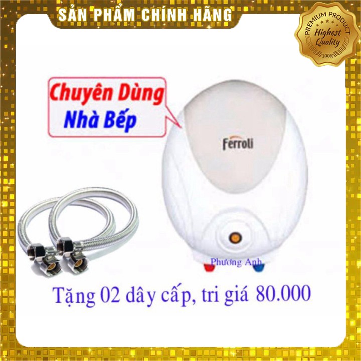 [HÀNG CHÍNH HÃNG] Bình nước nóng gián tiếp Ferroli Hotdog 5L + Tặng 02 dây cấp lắp bình