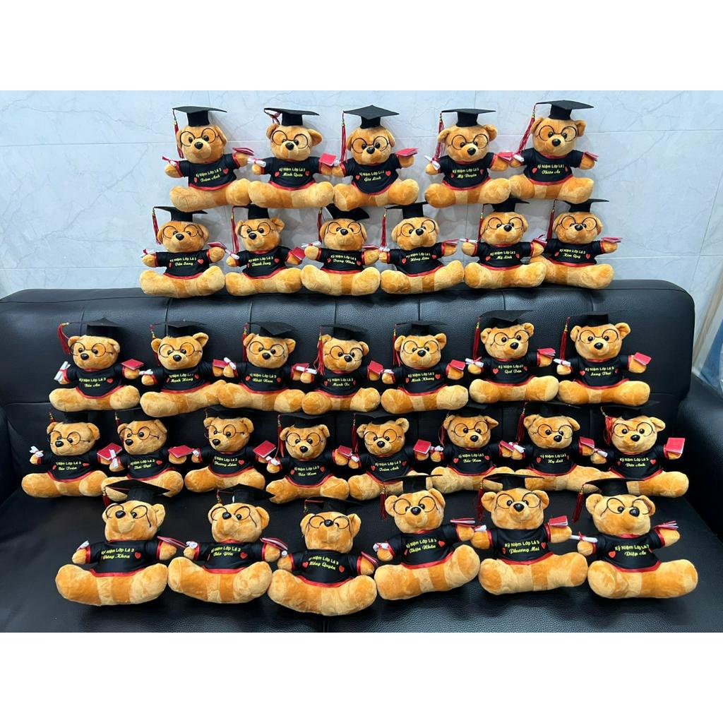 Quà tặng tốt nghiệp, gấu bông cử nhân ,nhận in,thêu logo,tên theo yêu cầu ( nhận ghi chữ nổi không phai)