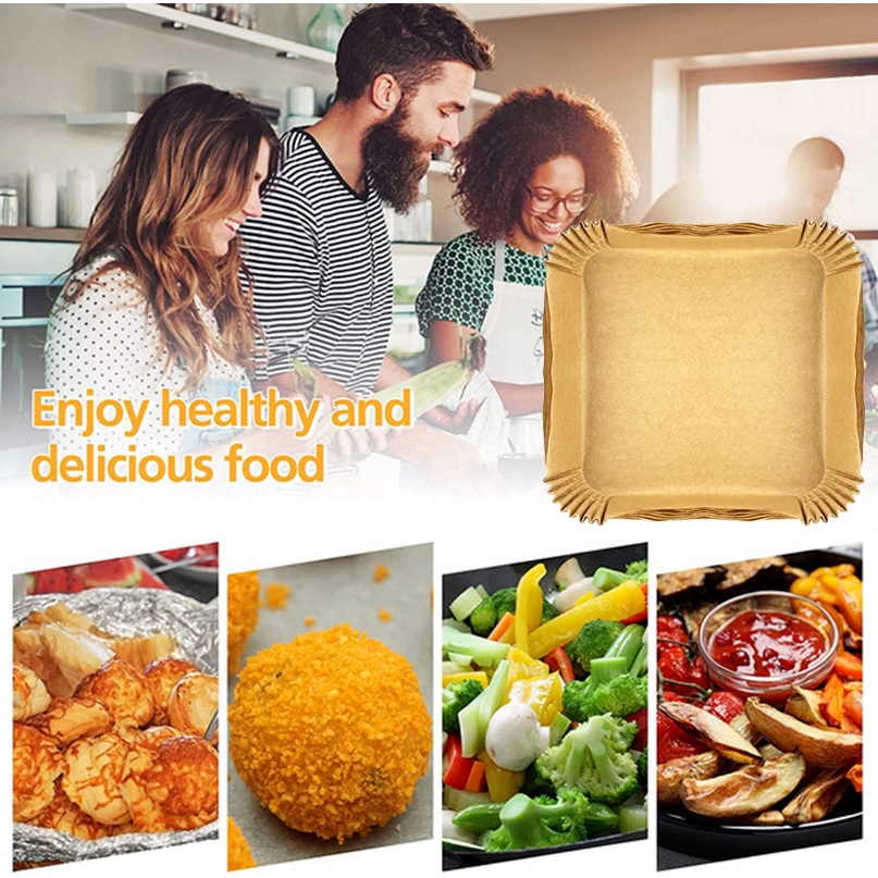 Bộ 50/100 Tấm Lót Nướng Bánh Hình Chữ Nhật Cách Nhiệt Tiện Dụng