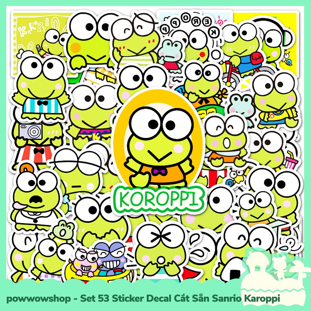 [Sẵn VN - Hỏa Tốc] Set 53 Sticker Mini Decal Dán Trang Trí Vật Dụng Mẫu Sanrio Karoppi Lovely Cute