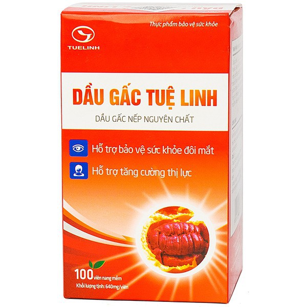 Dầu gấc Tuệ Linh HỘP 60 VIÊN - Hỗ trợ tăng cường thị lực, hỗ trợ bảo vệ sức khỏe đôi mắt