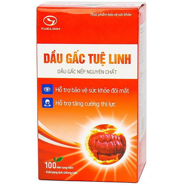 Dầu Gấc Tuệ Linh - Giúp sáng mắt đẹp da, phòng ngừa lão hóa [Hộp 60 viên - Chính hãng]