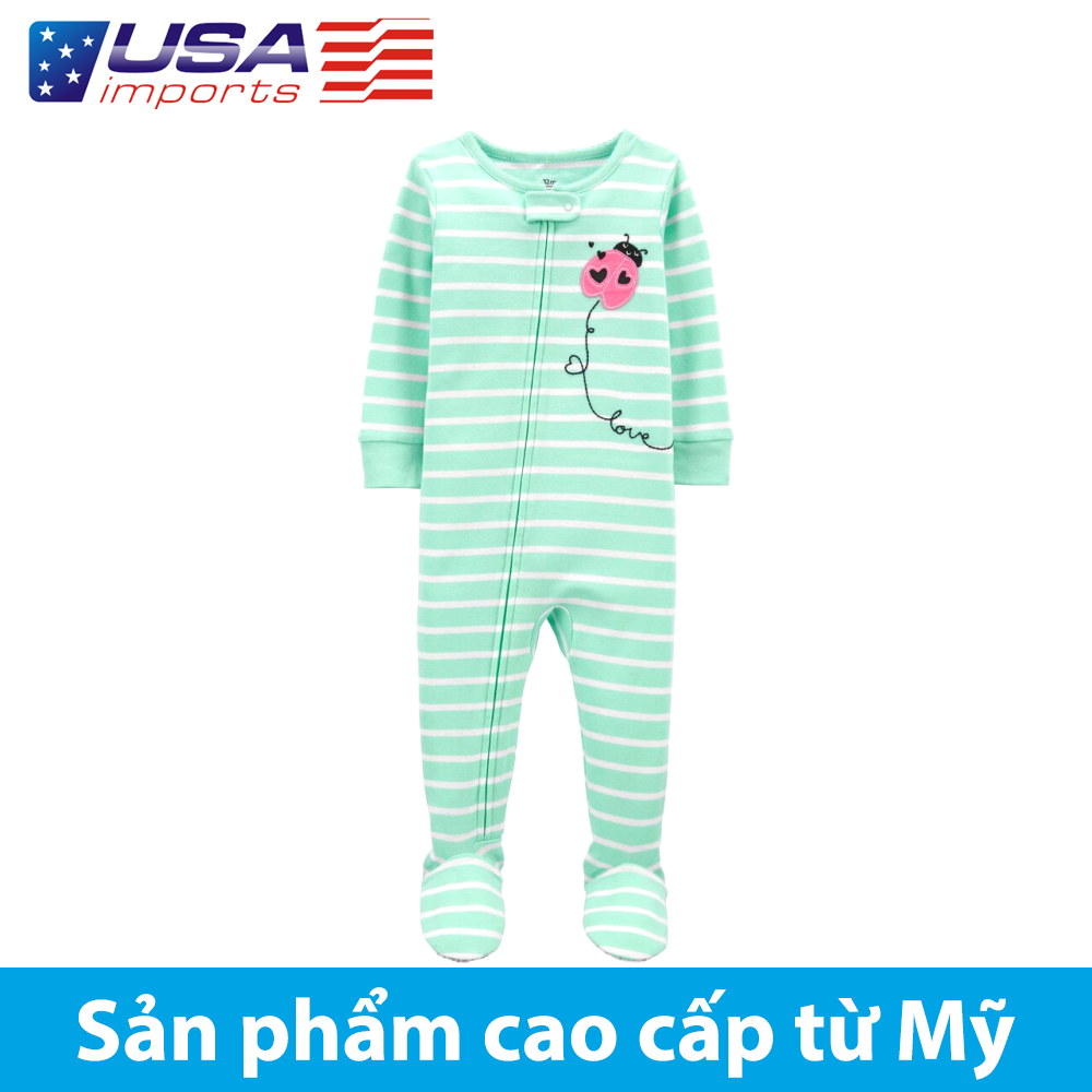 Đồ dài, đồ ngủ cotton phôm ôm Ladybug Car-tờ Auth Từ Mỹ (1K459613)