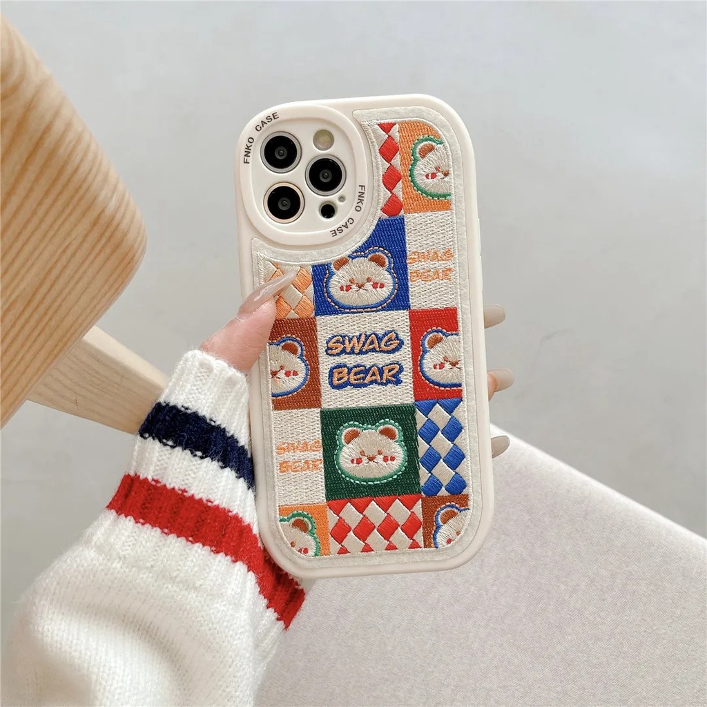 Ốp Điện Thoại Mềm Thêu Hình Chú Thỏ Dễ Thương Cho iPhone 12 13 11 Pro Max X Xs Max Xr 7 8 Plus daw7