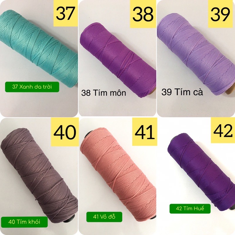 Sợi dệt trơn cotton lõi đen 125gr ( Bảng màu 1-42)