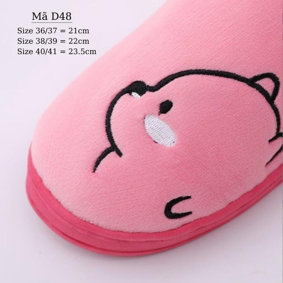 Dép lông đi trong nhà cho bé cho mẹ hình thú gấu cute dễ thương mang ấm thời trang D48
