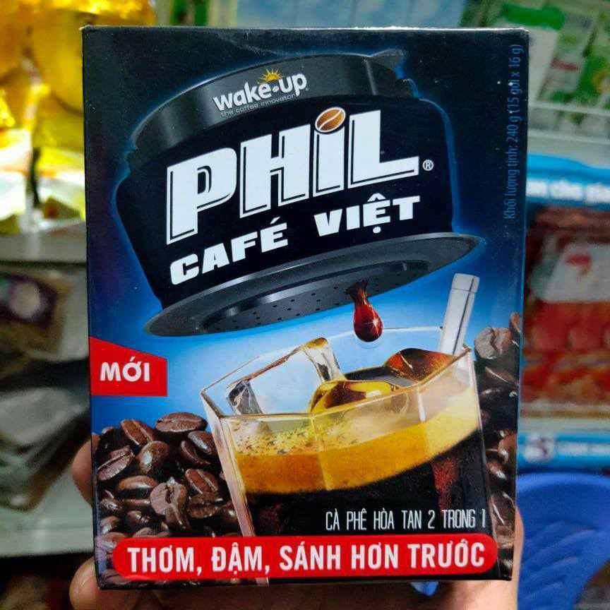 CÀ PHÊ HOÀ TAN WAKE-UP PHIL CAFE VIỆT - hộp (15 gói x 16g)