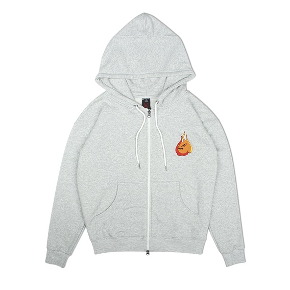 Áo khoác Hoodie Zip Dây Kéo Nam Nữ Form Rộng Mascot màu xám by Local Brand Xfire Unisex