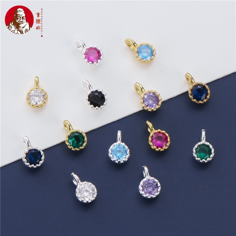 Mặt Dây Chuyền Bằng Bạc S925 Đính Đá Zircon Nhiều Màu Sắc Dùng Làm Trang Sức Thủ Công