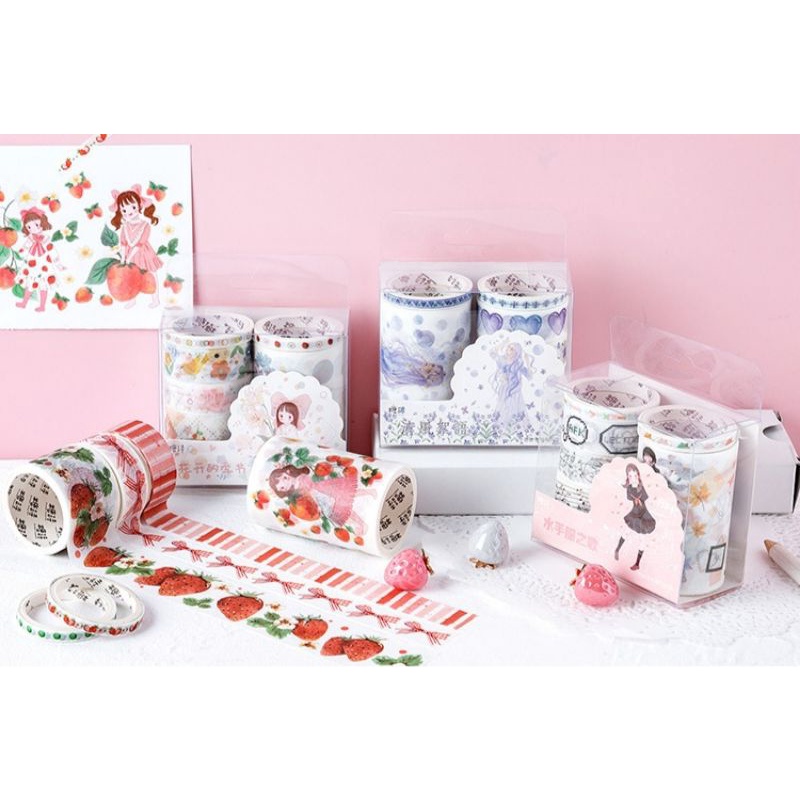 Set 6 cuộn băng dính trang trí washi tape