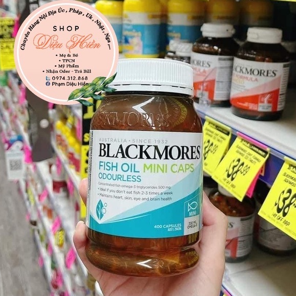 Dầu Cá Không Mùi Blackmores Odourless Fish Oil 1000 Mini Capsules, 400 viên