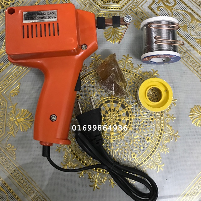 Mỏ hàn+cuộn thiếc(to, nhỏ)+nhựa thông+2 đầu hàn thay thế