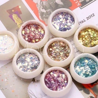 set nhũ vảy cá 8 màu trang trí móng