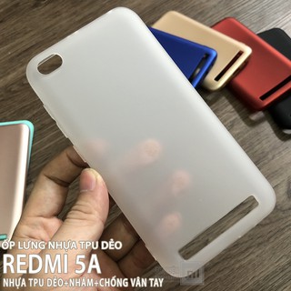 Ốp lưng Xiaomi Redmi 5A nhựa TPU dẻo - nhám - chống vân tay - Trong Đục