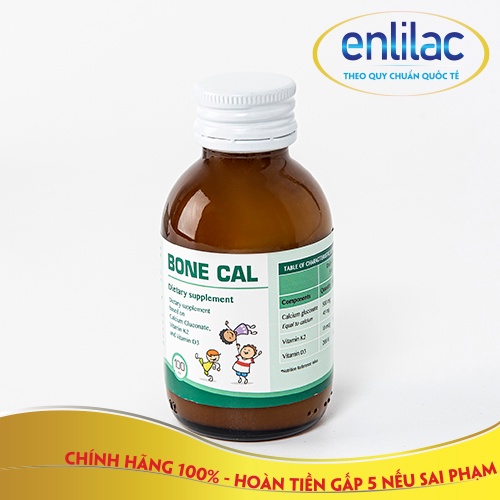 Siro Bone Cal bổ sung Canxi, Vitamin D3, K2 kích thích răng, xương chắc khỏe, phát triển chiều cao chai 100ml Italy
