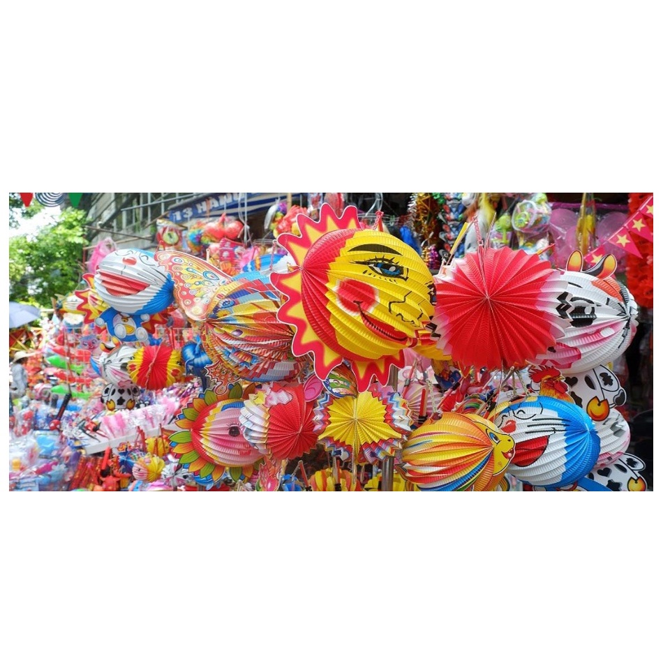150 lồng đèn giấy xếp hình thú size trung có que cầm. Lồng đèn to đẹp, nhiều mẫu
