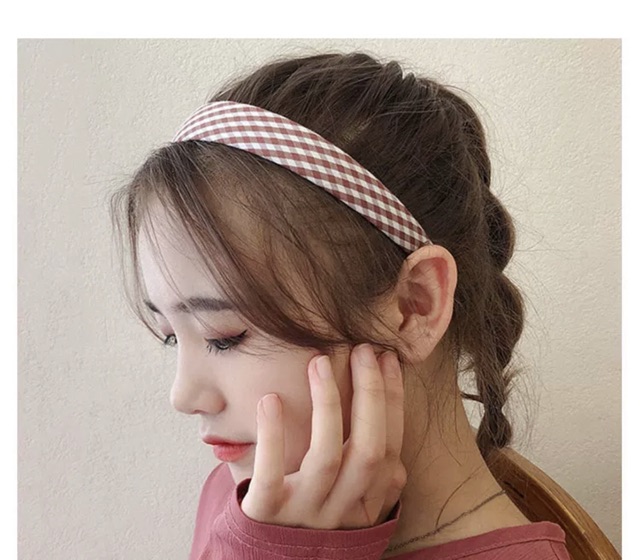 Cài tóc nữ nhiều màu xinh Băng đô tóc caro