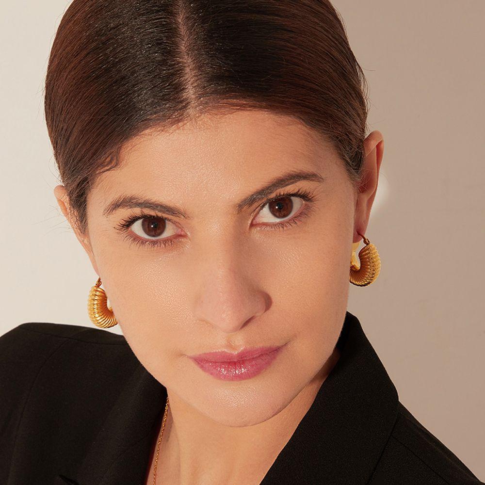 Khuyên Tai VANES1 Kết Cấu Kim Loại Duyên Dáng Phong Cách Vintage