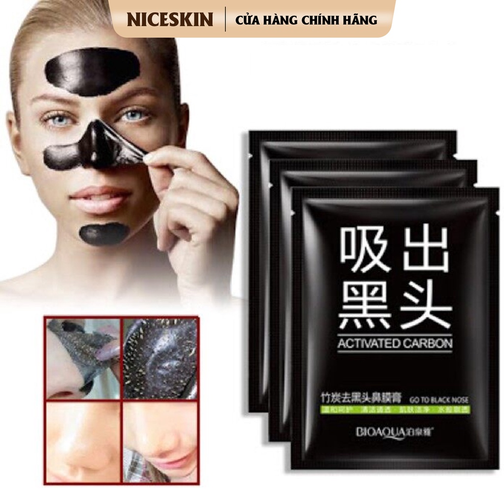 Mặt nạ giúp lột mụn đầu đen Bioaqua chiết xuất than tre hoạt tính 6g - 100% chính hãng | BigBuy360 - bigbuy360.vn