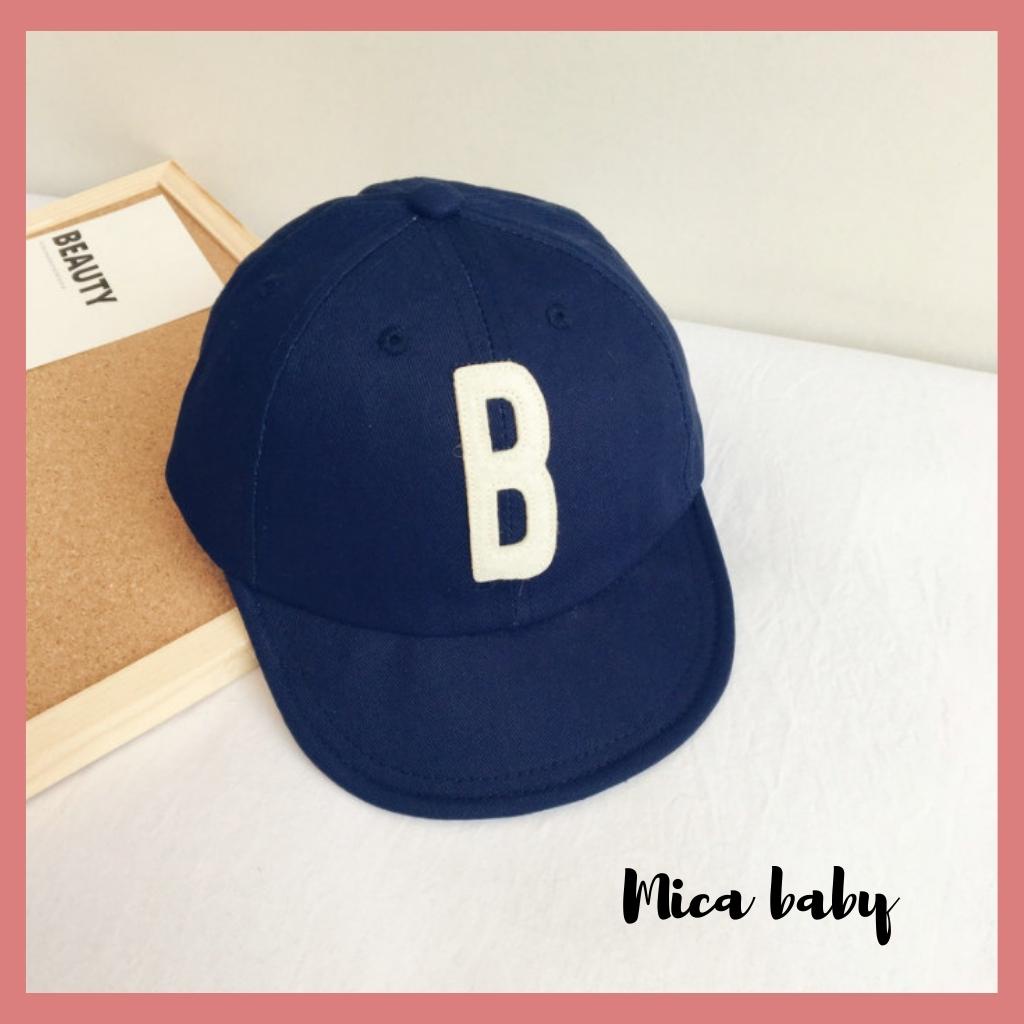 Mũ lưỡi trai mềm in hình chữ cái đáng yêu cho bé MH122 Mica Baby