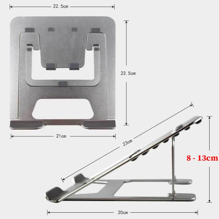 Đế tản nhiệt nhôm cho MacBook, laptop - tặng bàn di chuột DTN8