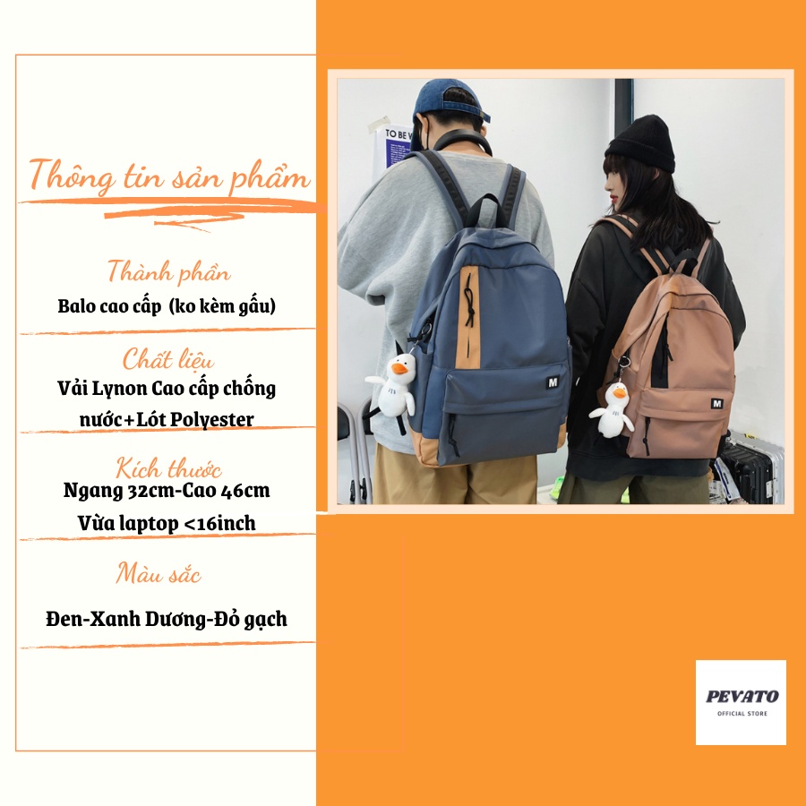 Balo Thời Trang Unisex Nam Nữ Phong Cách Ulzzang Hàn Quốc BAA02