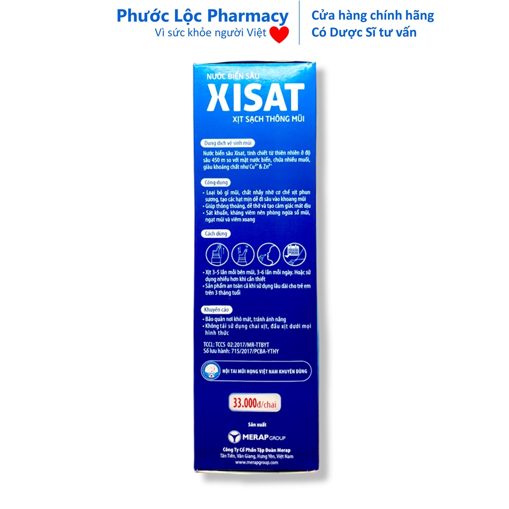 Xịt Mũi Xisat Xanh / Xisat Hồng Trẻ Em