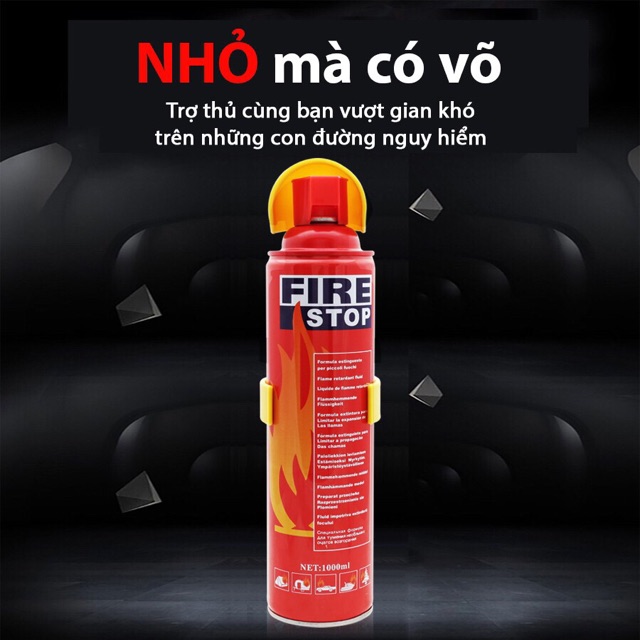 Bình Chữa Cháy Mini Cho Xe ô tô FIRE STOP 1000ml