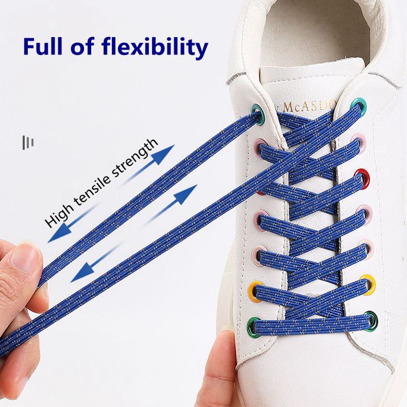 1 Cặp Dây Giày Thể Thao Phản Quang Co Giãn Dành Cho Trẻ Nhỏ Và Người Lớn