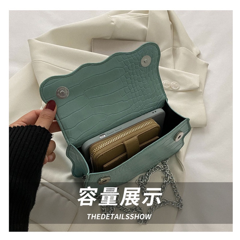One Túi Đeo Vai Hình Vuông Nhỏ Họa Tiết Da Cá Sấu Màu Trơn Đơn Giản Cho Nữ NB00138 2022