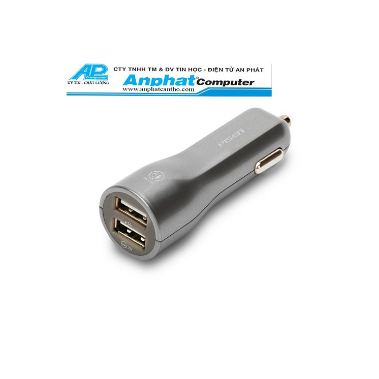 Sạc Trên Ô Tô Pisen Dual USB Car Charger 1A-2A - Hàng chính hãng - Bảo hành 12 tháng