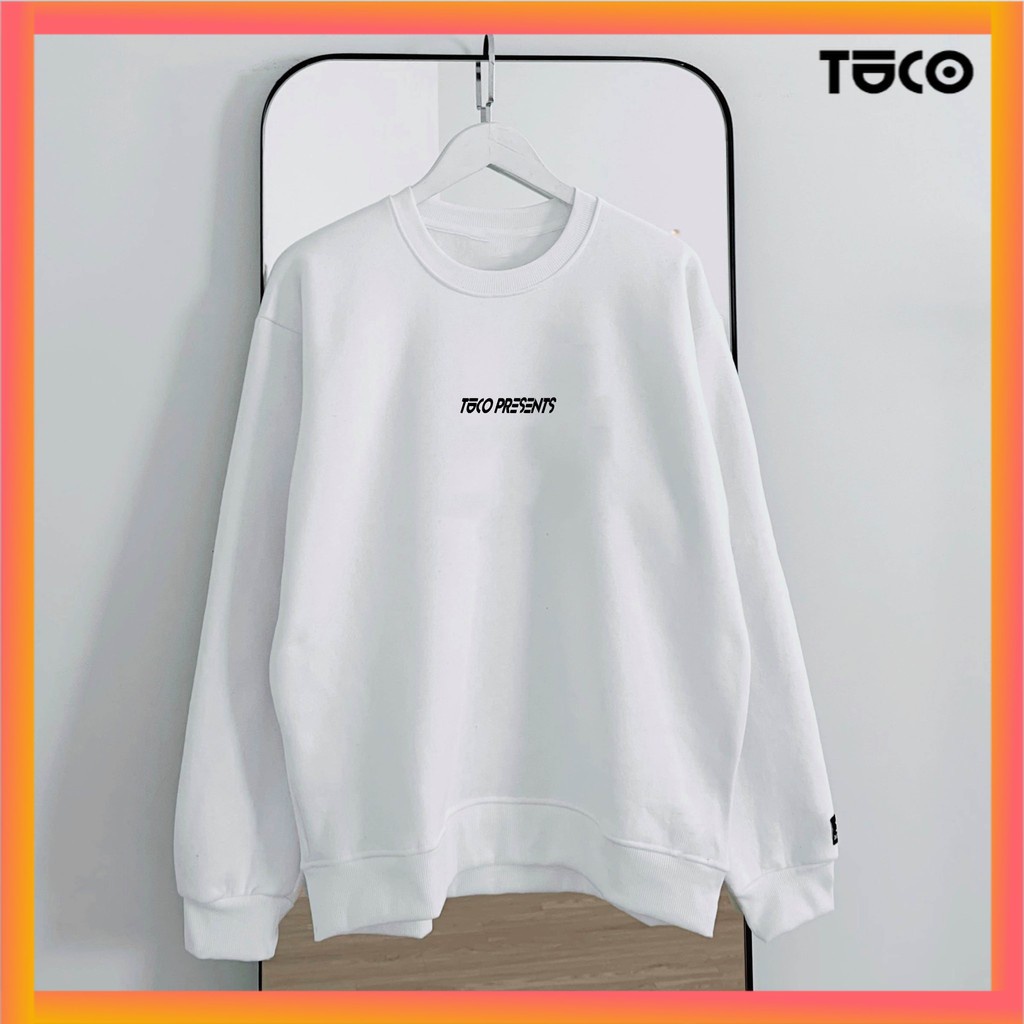 Áo SWEATER basic trắng TUCO, unisex nam nữ nỉ dày dặn không xù local brand, dài tay nhiều màu form rộng oversize