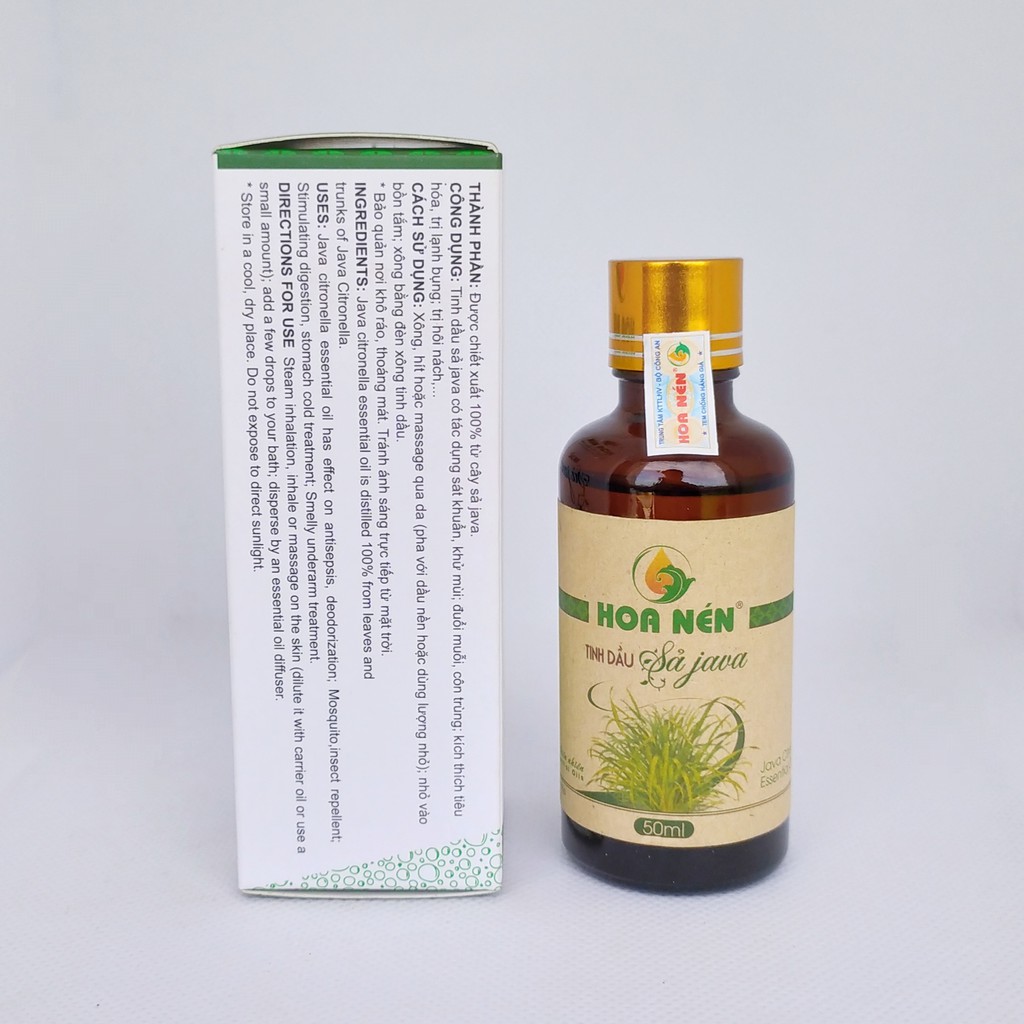 Tinh dầu Sả Java Hoa Nén 50ml [NGUYÊN CHẤT]_Tinh dầu xông đuỗi muỗi hiệu quả và an toàn