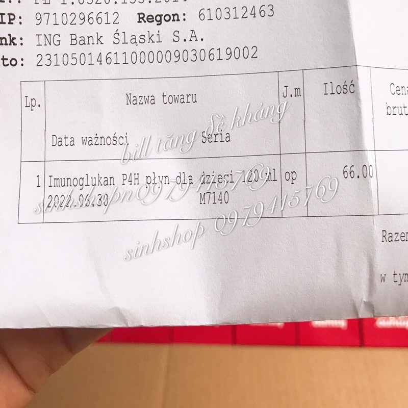 Sản phẩm imunoglukan hàng nội địa balan