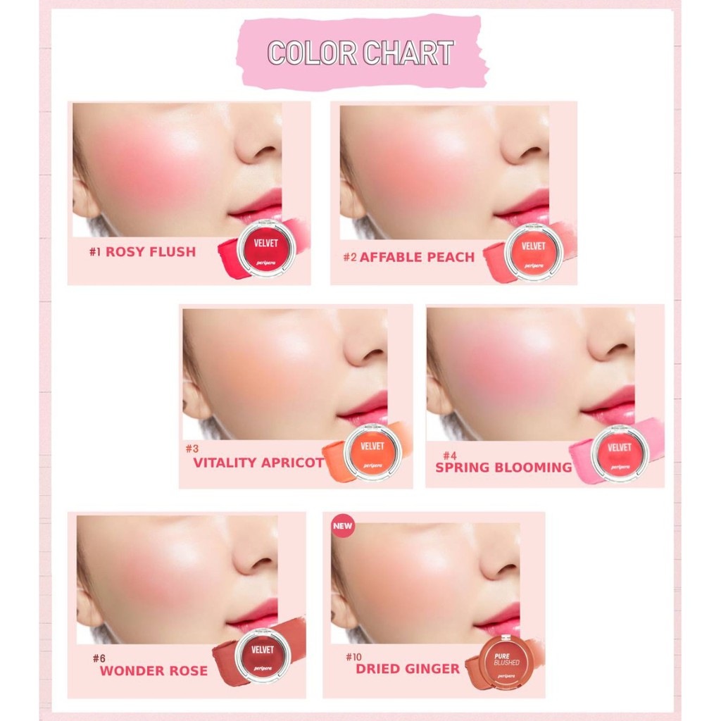 [ CHÍNH HÃNG 100%] Má Hồng Dạng Kem Peripera Pure Blushed Velvet Cheek