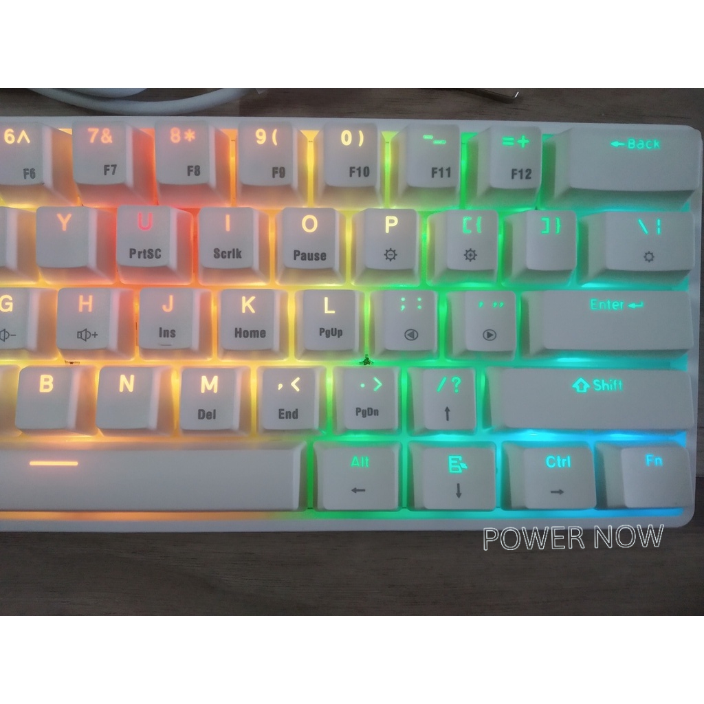 Bàn Phím Cơ Không Dây 61 Phím Hotswap A61 Led RGB. Bluetooth 5.0/ Có Dây. Thay nóng Switch tiện lợi. Chính Hãng Alexs.