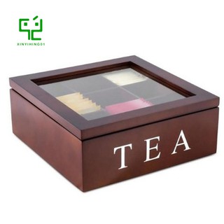 Hộp Gỗ 9 Ngăn Đựng Trà Làm Quà Tặng