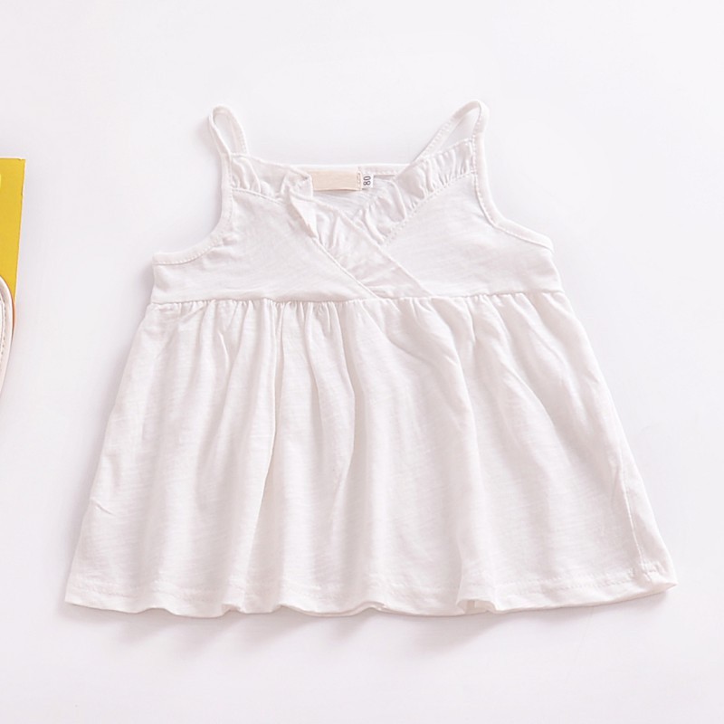 Áo hai dây dáng babydoll vạt đắp đáng yêu cho bé gái