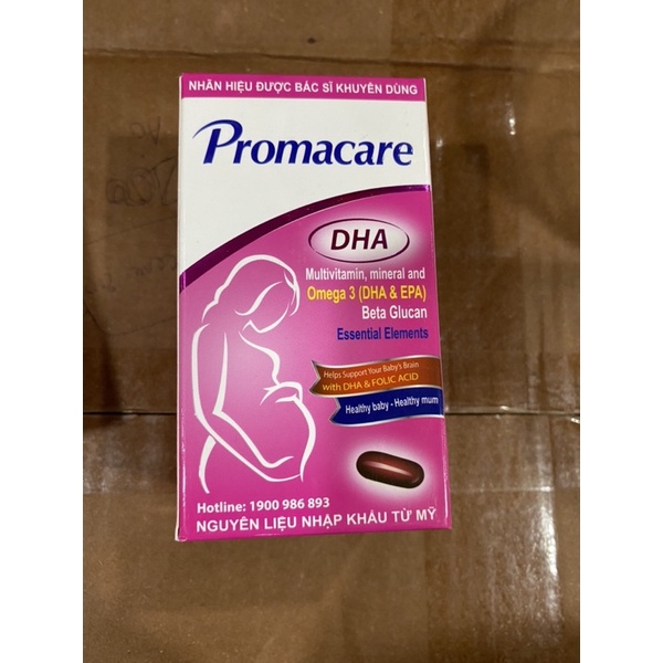 Viên uống bổ tổng hợp cho bà bầu PROMACARE DHA bổ sung DHA ,Acid Folic cho phụ nữ có thai