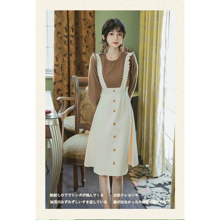 Đầm len giả yếm nữ đẹp chất len co dãn mềm mại xinh xắn, hàng may kỹ, đẹp | BigBuy360 - bigbuy360.vn